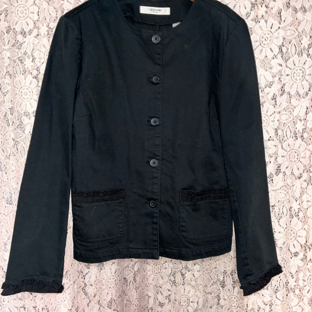Liz Claiborne Black Button-Up Blazer